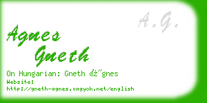 agnes gneth business card